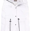 12 STOREEZ White Doudoune Zippée à Capuche Femme