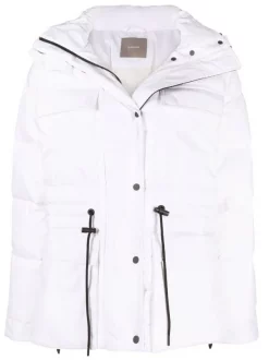 12 STOREEZ White Doudoune Zippée à Capuche Femme