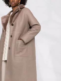 12 STOREEZ COFFEE WITH MILK Manteau En Peau Lainée à Simple Boutonnage Femme -12 STOREEZ Soldes Magasin 17654480 37209762 600