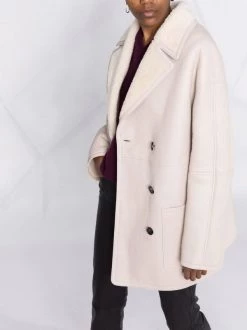 12 STOREEZ Manteau Croisé En Peau Lainée Femme -12 STOREEZ Soldes Magasin 17654481 37208732 600