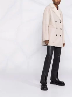 12 STOREEZ Manteau Croisé En Peau Lainée Femme -12 STOREEZ Soldes Magasin 17654481 37210086 600