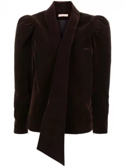 12 STOREEZ Blouse à Détail D'écharpe Femme