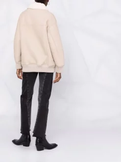 12 STOREEZ CHAMPAGNE Veste Bomber En Peau Retournée Femme -12 STOREEZ Soldes Magasin 17658460 37227320 600