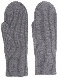 12 STOREEZ Moufles Nervurées En Laine Mélangée Femme