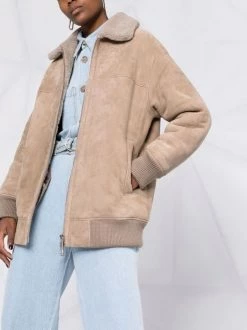 12 STOREEZ Veste Bomber En Peau Retournée LIGHT COFFEE -12 STOREEZ Soldes Magasin 17659222 37231254 600