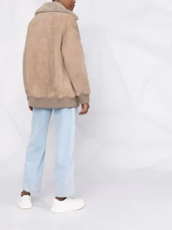 12 STOREEZ Veste Bomber En Peau Retournée LIGHT COFFEE -12 STOREEZ Soldes Magasin 17659222 37231278 600
