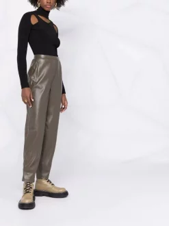 12 STOREEZ DARK KHAKI Pantalon Fuselé En Cuir Artificiel Femme -12 STOREEZ Soldes Magasin 17659301 37251750 600