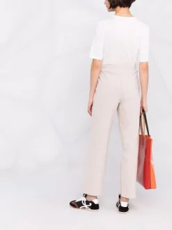 12 STOREEZ Pantalon Droit à Lien De Resserrage BEIGE -12 STOREEZ Soldes Magasin 17659303 37249154 600