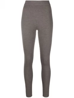 12 STOREEZ Legging En Laine Mérinos Mélangée Femme