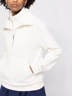 12 STOREEZ Sweat En Coton Mélangé à Col Zippé IVORY -12 STOREEZ Soldes Magasin 17659367 37526519 600