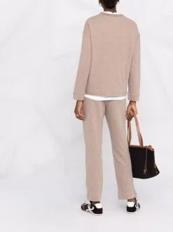 12 STOREEZ Pantalon Droit à Lien De Resserrage LIGHT COFFEE -12 STOREEZ Soldes Magasin 17660065 37248882 600