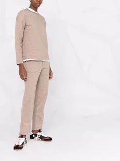 12 STOREEZ Pantalon Droit à Lien De Resserrage LIGHT COFFEE -12 STOREEZ Soldes Magasin 17660065 37248886 600