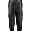 12 STOREEZ Pantalon Taille-haute à Fini Poli BLACK