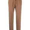 12 STOREEZ CARAMEL Pantalon En Cachemire à Lien De Resserrage Femme