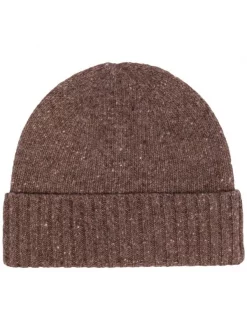 12 STOREEZ Bonnet En Maille Texturée COFFEE