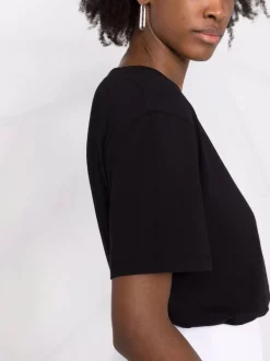 12 STOREEZ T-shirt En Coton Stretch à Col V BLACK -12 STOREEZ Soldes Magasin 17660157 37528669 600