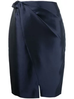 12 STOREEZ NAVY Jupe Taille-haute à Détail Torsadé Femme