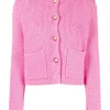 12 STOREEZ PINK Veste Boutonnée à Design En Crochet Femme