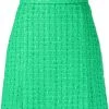 12 STOREEZ Minijupe En Tweed à Taille Haute GREEN