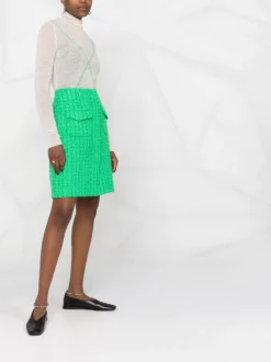 12 STOREEZ GREEN Minijupe En Tweed à Taille Haute Femme -12 STOREEZ Soldes Magasin 17662939 4dcfa964 3370 4c5a 88b0 22db379595e0 600