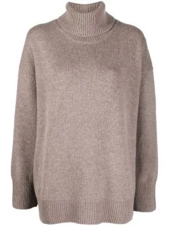 12 STOREEZ COFFEE Pull En Maille à Col Roulé Femme