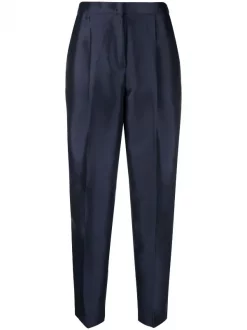 12 STOREEZ Pantalon Fuselé à Taille Haute NAVY