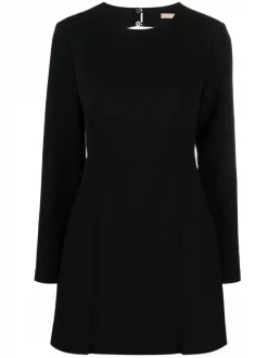 12 STOREEZ Robe Courte à Dos Ouvert BLACK