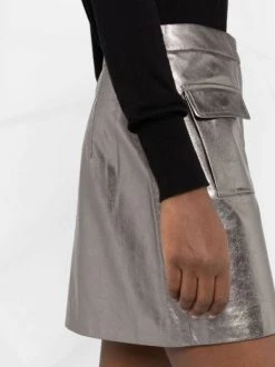 12 STOREEZ Jupe Taille-haute à Fini Métallisé ANTIQUE SILVER -12 STOREEZ Soldes Magasin 17704810 49f902ad 593d 4aad 85c0 bf6f05d01e2f 600