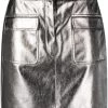 12 STOREEZ Jupe Taille-haute à Fini Métallisé ANTIQUE SILVER