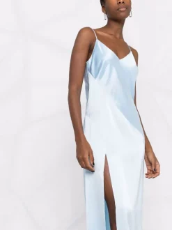 12 STOREEZ BLUE Robe Longue En Soie Femme -12 STOREEZ Soldes Magasin 17715837 37402910 600