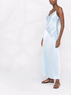 12 STOREEZ BLUE Robe Longue En Soie Femme -12 STOREEZ Soldes Magasin 17715837 37402927 600