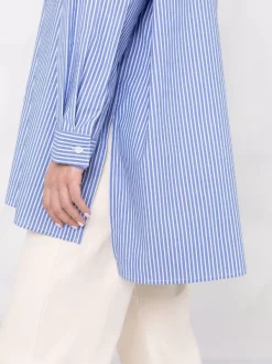 12 STOREEZ BLUE Chemise Rayée à Fentes Latérales Femme -12 STOREEZ Soldes Magasin 17715838 37393416 600