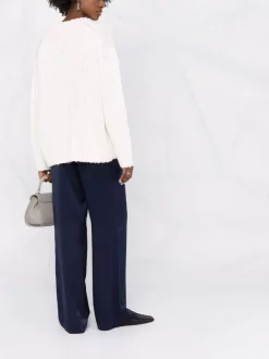 12 STOREEZ Pantalon Ample En Soie NAVY -12 STOREEZ Soldes Magasin 17717200 37392154 600