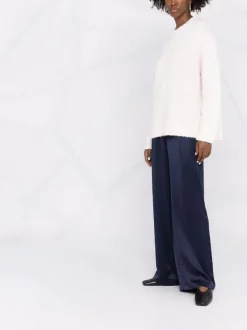 12 STOREEZ Pantalon Ample En Soie NAVY -12 STOREEZ Soldes Magasin 17717200 37393148 600