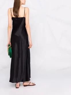 12 STOREEZ Robe En Soie à Col V BLACK -12 STOREEZ Soldes Magasin 17717201 37392465 600