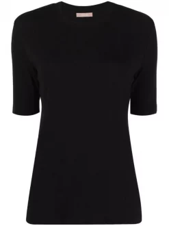 12 STOREEZ BLACK T-shirt à Encolure Ronde Femme