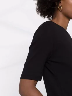 12 STOREEZ BLACK T-shirt à Encolure Ronde Femme -12 STOREEZ Soldes Magasin 17717205 37407786 600