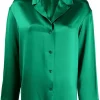 ( Nouvelle Collection ) 12 STOREEZ Chemise En Soie à Manches Longues GREEN