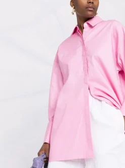 ( Nouvelle Collection ) 12 STOREEZ PINK Chemise Ample à Manchettes Oversize Femme -12 STOREEZ Soldes Magasin 17830573 37926726 600