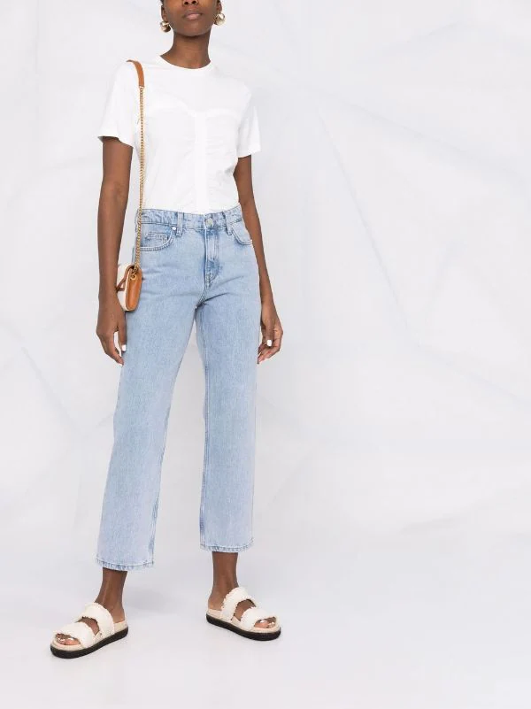 ( Nouvelle Collection ) 12 STOREEZ Jean Court à Taille Mi-haute DENIM LIGHT BLUE 2 ( Nouvelle Collection ) 12 STOREEZ Jean Court à Taille Mi-haute DENIM LIGHT BLUE – Image 2