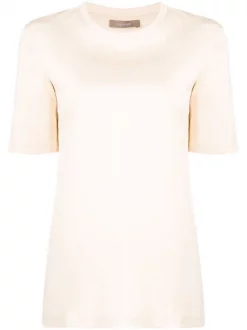 ( Nouvelle Collection ) 12 STOREEZ CREAM T-shirt En Coton Ă Col Rond Femme