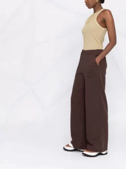 ( Nouvelle Collection ) 12 STOREEZ Bitter Chocolate Pantalon Ample à Taille Haute Femme -12 STOREEZ Soldes Magasin 17832356 38377331 600