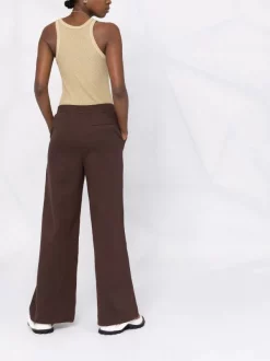 ( Nouvelle Collection ) 12 STOREEZ Bitter Chocolate Pantalon Ample à Taille Haute Femme -12 STOREEZ Soldes Magasin 17832356 38377336 600