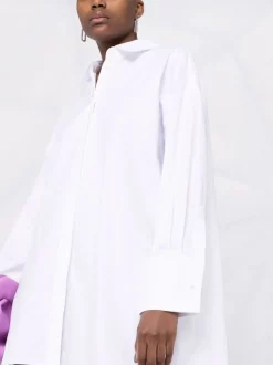 ( Nouvelle Collection ) 12 STOREEZ White Chemise Ample à Manchettes Oversize Femme -12 STOREEZ Soldes Magasin 17832357 37928015 600