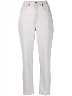 ( Nouvelle Collection ) 12 STOREEZ DENIM LIGHT GREY Jean Ample à Taille Haute Femme