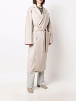 ( Nouvelle Collection ) 12 STOREEZ Manteau En Cachemire à Taille Ceinturée CREAMY -12 STOREEZ Soldes Magasin 17929716 38337252 600