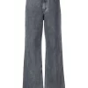 ( Nouvelle Collection ) 12 STOREEZ Jean Ample à Taille Haute DENIM GREY