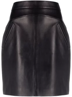 ( Nouvelle Collection ) 12 STOREEZ Jupe En Cuir à Design à Empiècements Femme