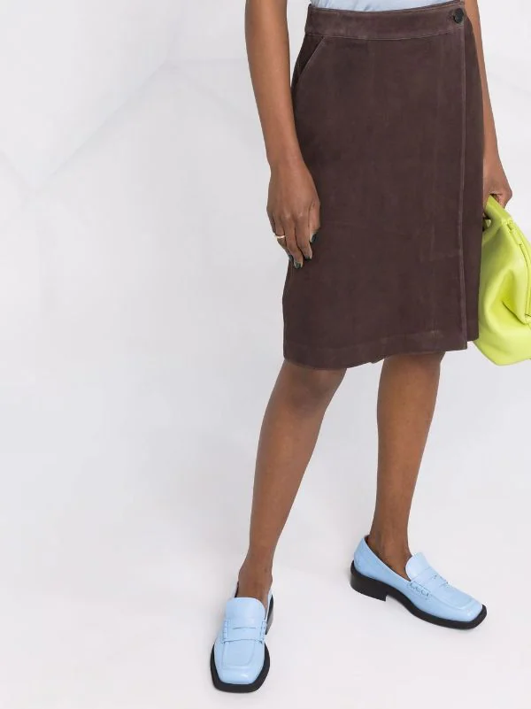 ( Nouvelle Collection ) 12 STOREEZ Jupe Portefeuille En Daim BROWN 5 ( Nouvelle Collection ) 12 STOREEZ Jupe Portefeuille En Daim BROWN – Image 5