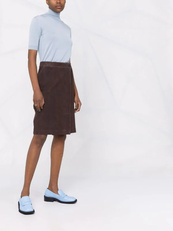 ( Nouvelle Collection ) 12 STOREEZ Jupe Portefeuille En Daim BROWN 4 ( Nouvelle Collection ) 12 STOREEZ Jupe Portefeuille En Daim BROWN – Image 4